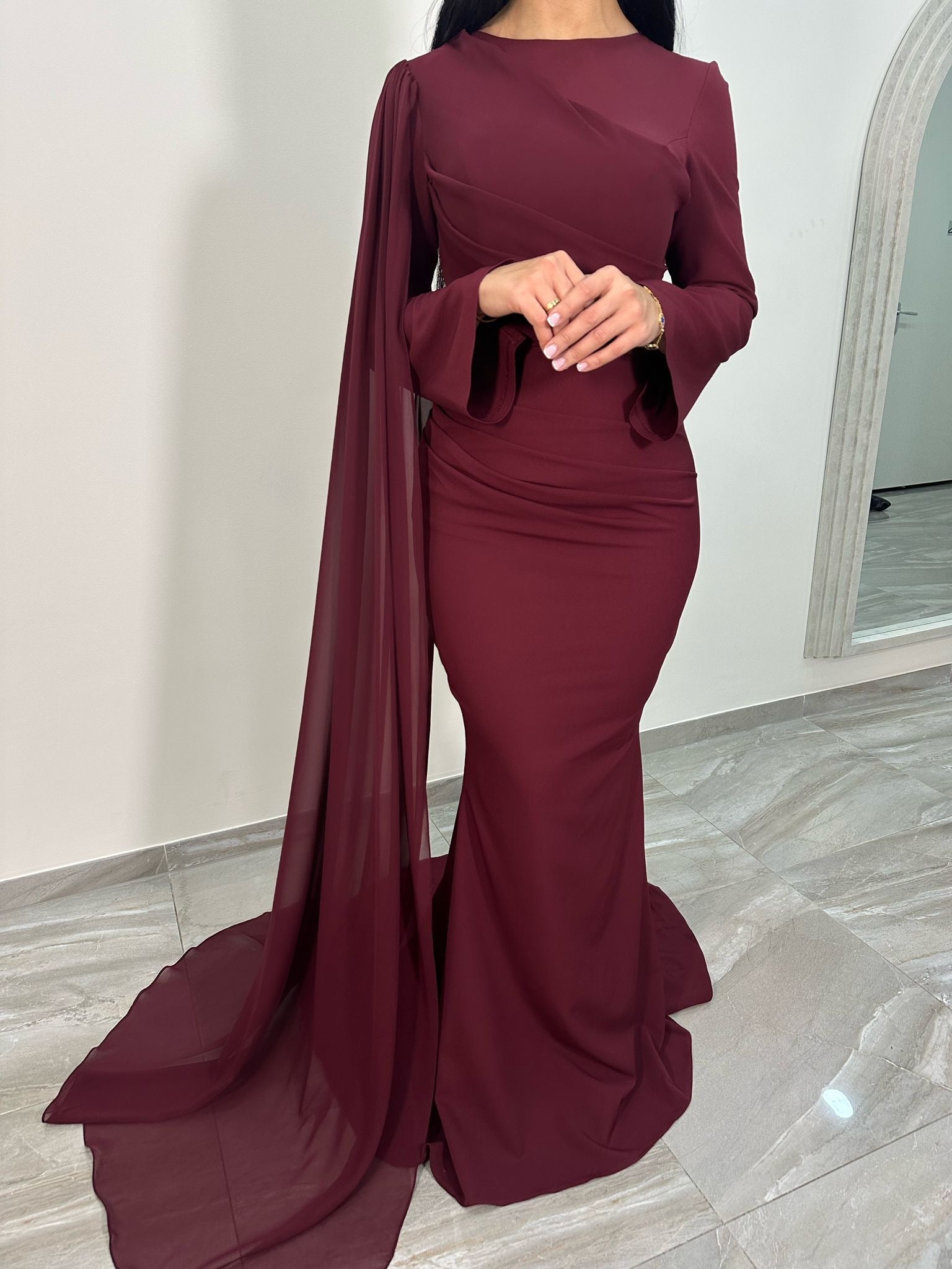 Nisa Dress Burgundy