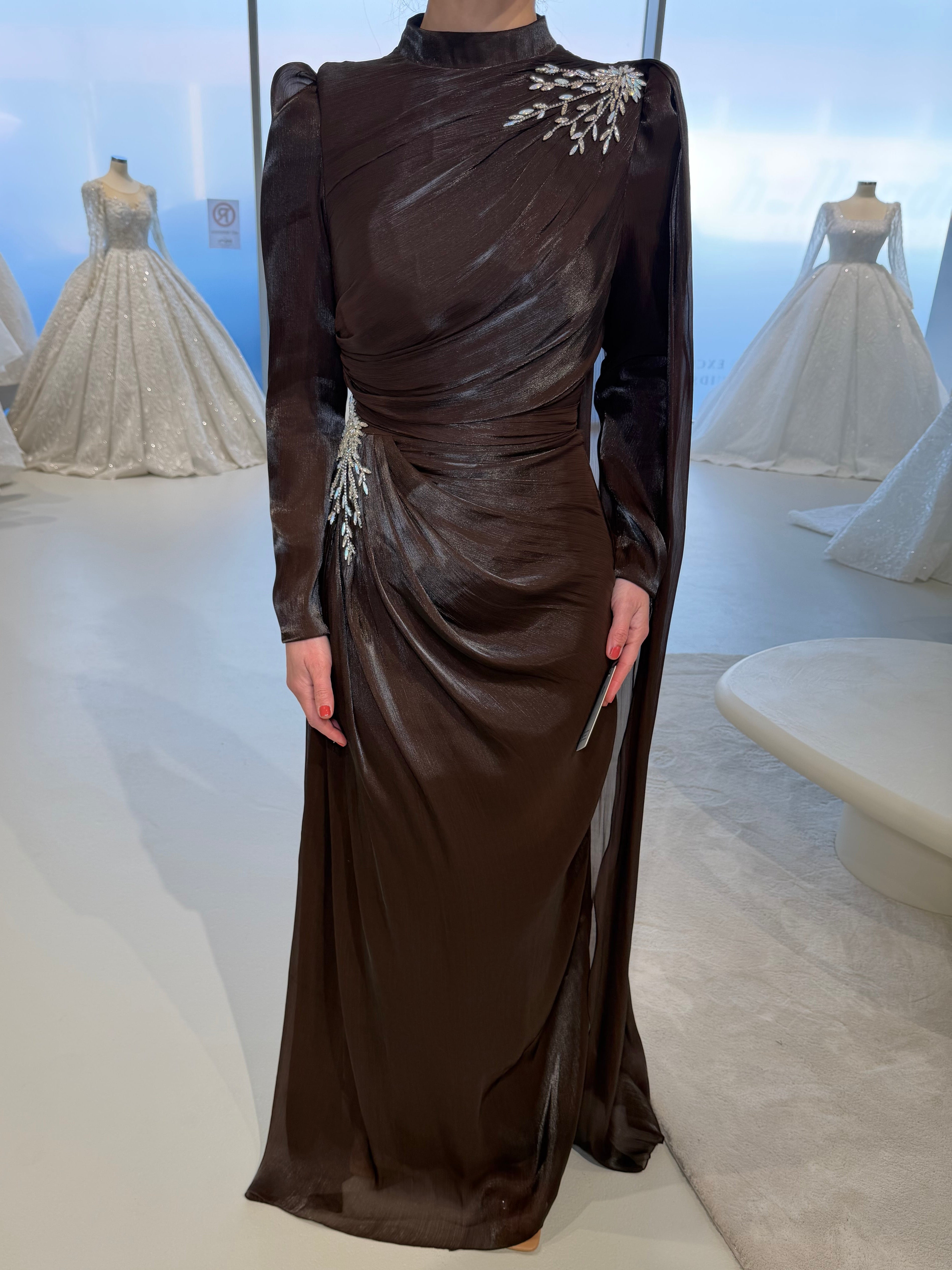 Helin Dress DarkBrown