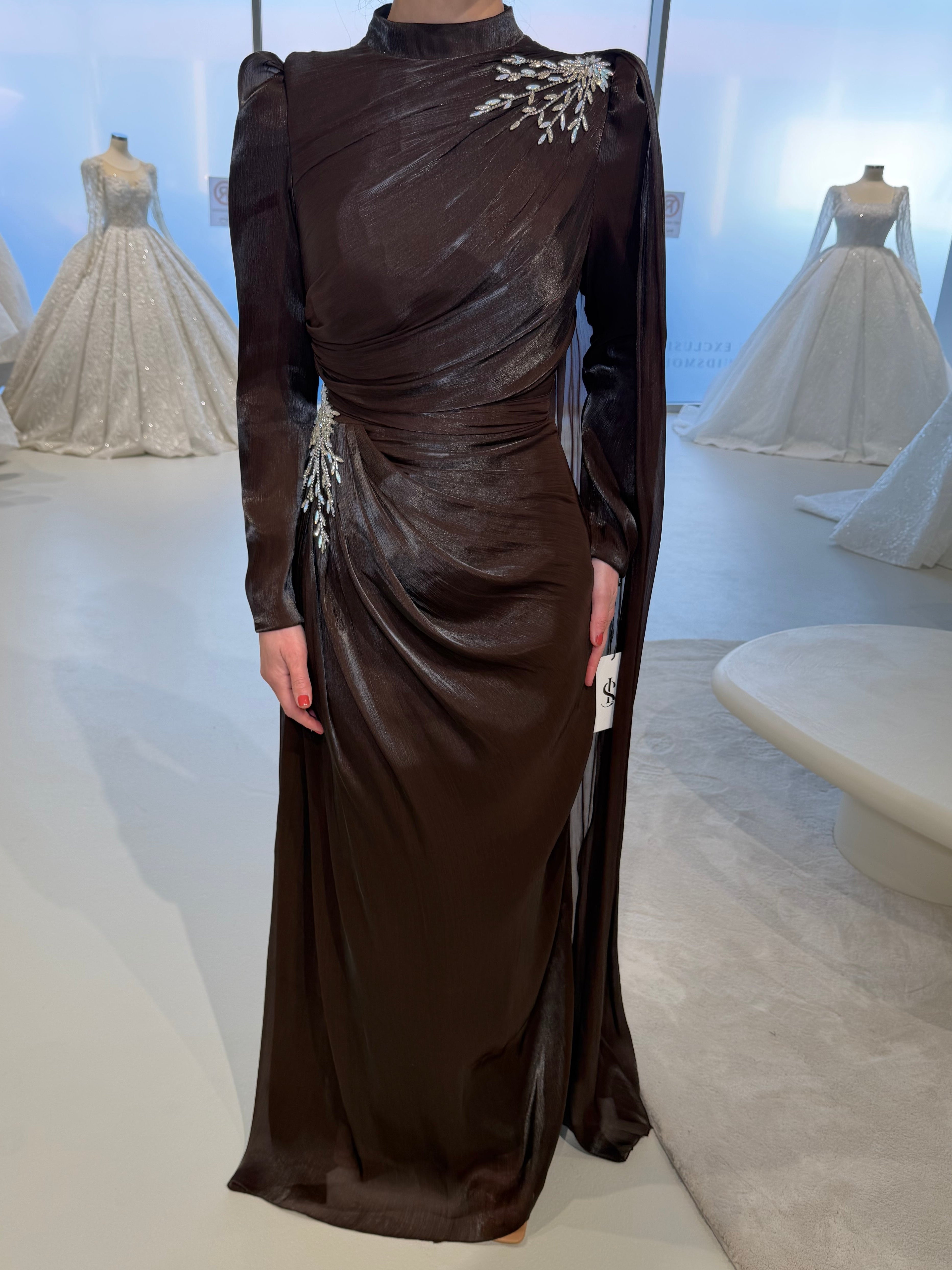 Helin Dress DarkBrown